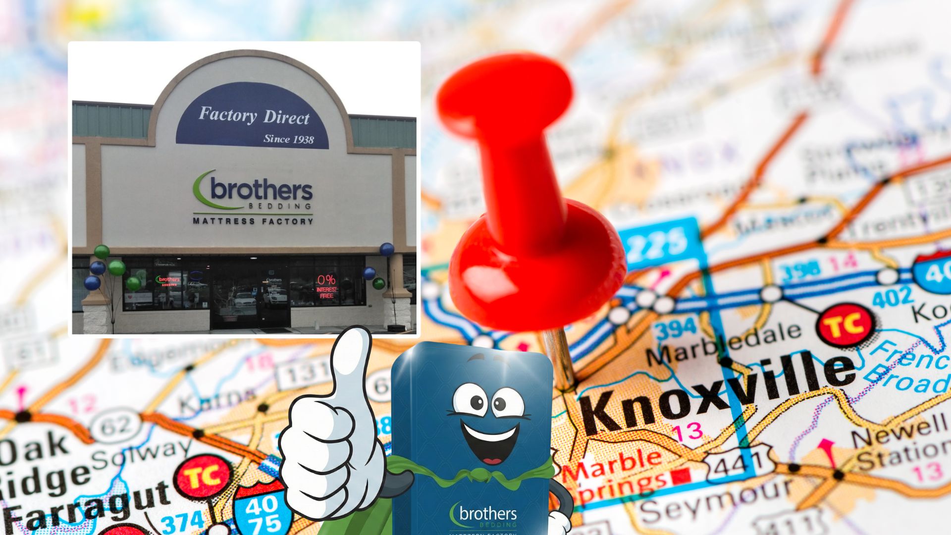 Inside the Brothers Bedding mattress showroom in Knoxville, TN showcasing our locally made beds.